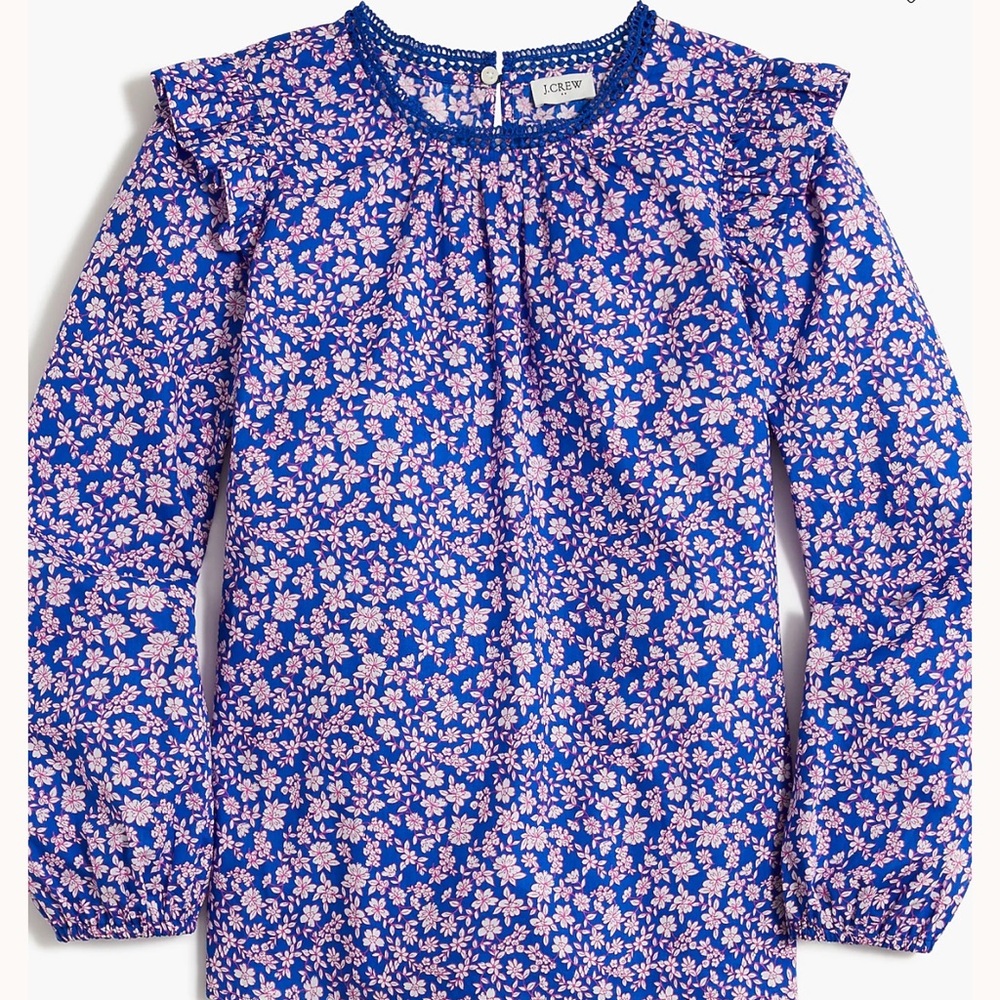 J. Crew Factory Long-sleeve ruffle-shoulder top